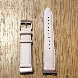 Fitbit Leather and Rose Gold Colored Watch Band